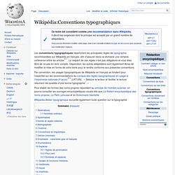 Wikipédia:Conventions typographiques