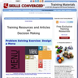Decision Making Training Resources and Articles