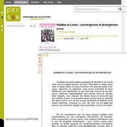 Hobbes et Locke : convergences et divergences