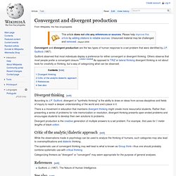 Convergent and divergent production