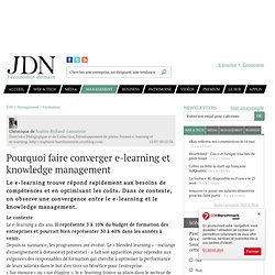 Avis d’expert : Pourquoi faire converger e-learning et knowledge management par Sophie Richard-Lanneyrie – Tribune Management