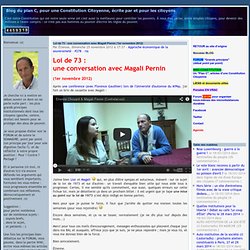 Loi de 73 : une conversation avec Magali Pernin (1er novembre 2012)