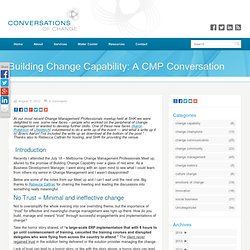 Building Change Capability: A CMP Conversation