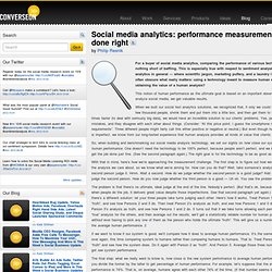 Blog - Join the conversation. - Social media analytics: performance measurement done right