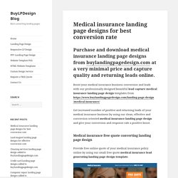 Medical insurance landing page designs for best conversion rate