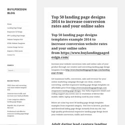 Top 50 landing page designs 2014 to increase conversion rates and your online sales