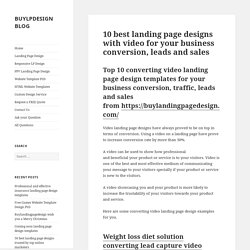 10 best landing page designs with video for your business conversion, leads and sales