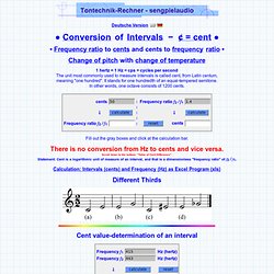 cents to frequency ratios conversion and convert frequency ratio to cent interval Hz cps pitch piano tuning calculator audio change fraction TET cents to hertz (herz) calculator ¢ minor third major semitone convert hertz to semitones equation semi tone ke