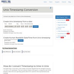 Unix Timestamp Conversion, Epoch calculator to readable