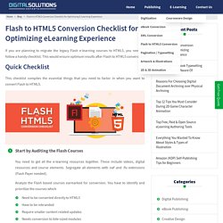 Flash To HTML5 Conversion Checklist for eLearning Courses