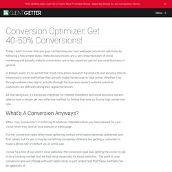 Conversion Optimizer: Get 40-50% Conversions!