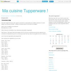 Conversion ml/gr - Ma cuisine Tupperware !
