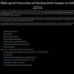 High-speed Conversion of Floating Point Images to 8-bit