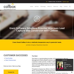 Giant Software Solutions Provider Improves Lead Capture and Conversion with Callbox - B2B Lead Generation Company Malaysia