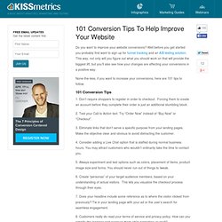 101 Conversion Tips To Help Improve Your Website