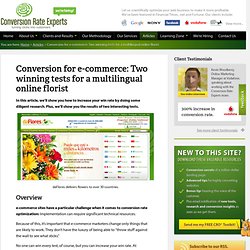 Conversion for e-commerce: Two winning tests for a multilingual online florist