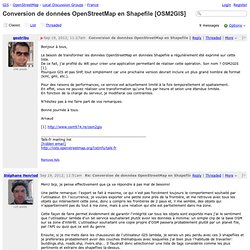 France - Conversion de données OpenStreetMap en Shapefile [OSM2GIS]