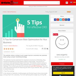 5 Tips for Conversion Rate Optimization for Your Business Article - ArticleTed - News and Articles