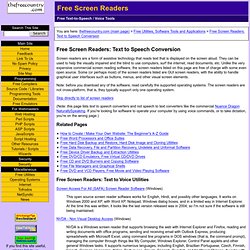 Free Screen Readers: Text To Speech Conversion