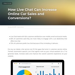 How Live Chat Can Increase Online Car Sales and Conversions?