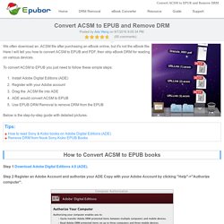 Convert ACSM to EPUB and Remove DRM