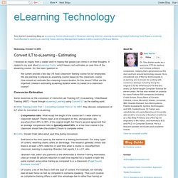 Convert ILT to eLearning - Estimating