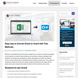 Easy way to Convert Excel to Vcard with Two Methods