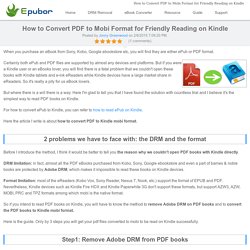 How to Convert PDF to Mobi Format for Friendly Reading on Kindle
