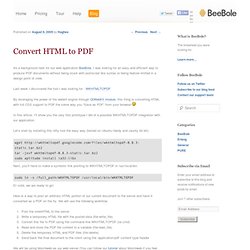 Convert HTML to PDF - BeeBole