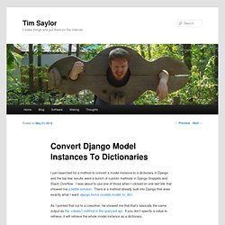 Convert Django Model Instances To Dictionaries