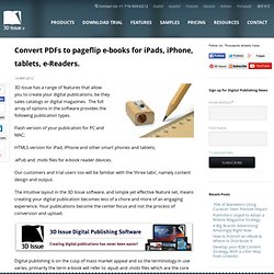 Digital publishing for mobile devices: how to convert PDFs to pageflip e-books for iPads, iPhone, tablets and e-Readers.