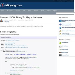 How to convert Java Map to / from JSON (Jackson)