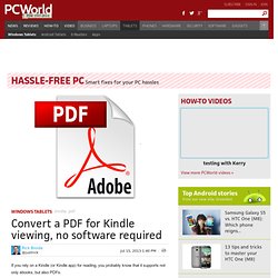 Convert a PDF for Kindle viewing, no software required