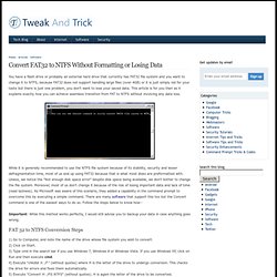 Convert FAT32 to NTFS Without Formatting or Losing Data