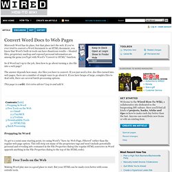 Convert Word Docs to Web Pages