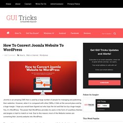 How To Convert Joomla Website To WordPress