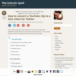 How to convert a YouTube clip to a Vine video for Twitter - The Eclectic Quill