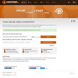 convert2mp3.net - Online Video converter - Convert Youtube, Dailymotion, Vevo, Clipfish and MyVideo videos online to MP3, MP4 and more formats - download your music for free