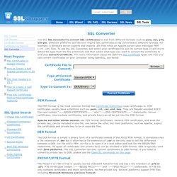 SSL Converter - Convert SSL Certificates to different formats