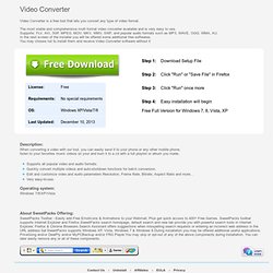 : Video Converter. Converts AVI, MP4, MP3, FLV, DIVX and more. 100% Free Download!