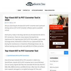 Top 4 best OST to PST Converter Tool in 2020 - NSF Security Remover