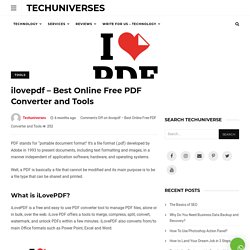 ilovepdf - Best Online Free PDF Converter and Tools - Techuniverses