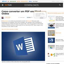 o converter um PDF em Word Online
