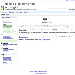 blog-converters-appengine - Project Hosting on Google Code