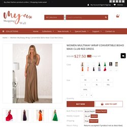 Women Multiway Wrap Convertible Boho Maxi Club Red Dress – MyShoppingWall.com