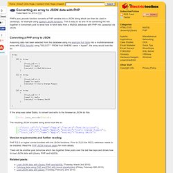 Converting an array to JSON data with PHP