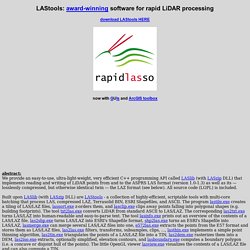 LAStools: converting, filtering, viewing, processing, and compressing LIDAR data in LAS format