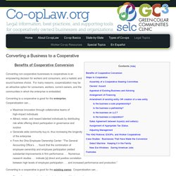 Converting to a Cooperative - Co-opLaw.org