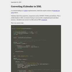 Converting ICalendar to XML