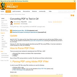 Converting PDF to Text in C#